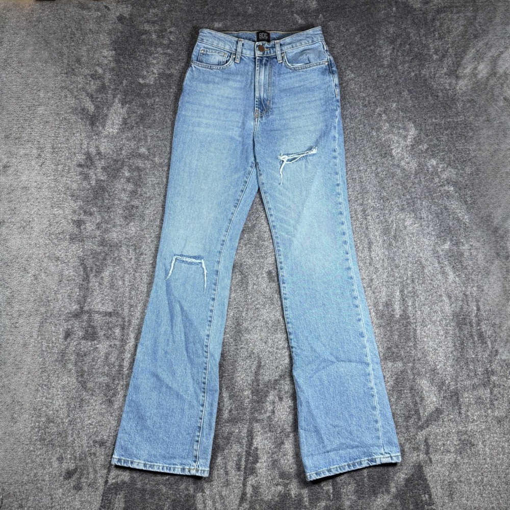 BDG Urban Outfitters High Rise Flare Jeans Light Wash Distressed Blue Size 26